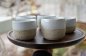 Preview: Keramik Kaffee MoccaTasse handgetöpfert -  weiß creme